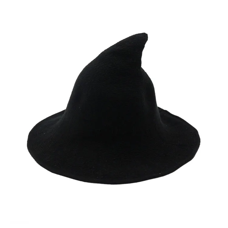 Women Wool Sharp Pointed Witch Hat for Halloween Christmas Costume Party