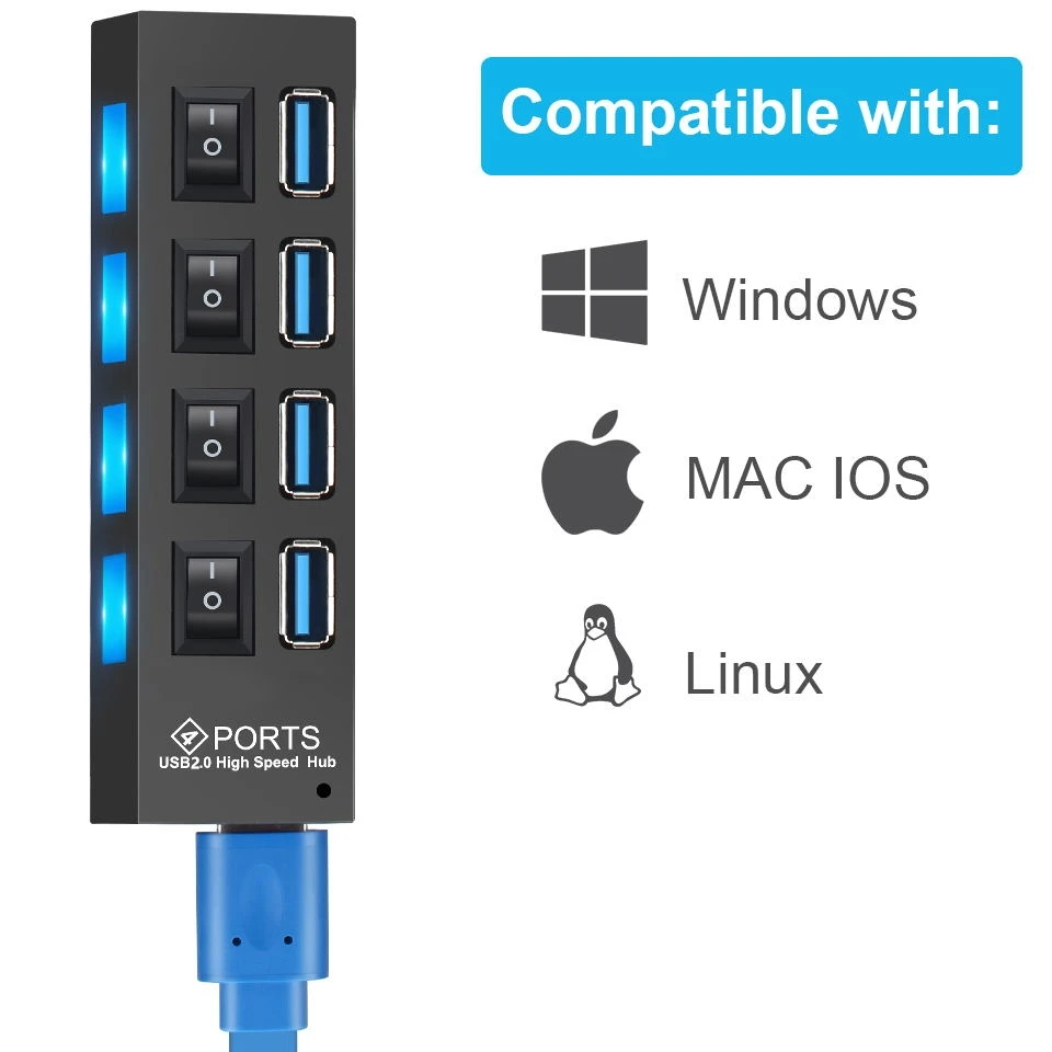 Usb-концентратор 2 5 мм 25 разветвитель inteligente c 4-портовый разъем divisor 4 порта usb3 3 0 концентратора несколько