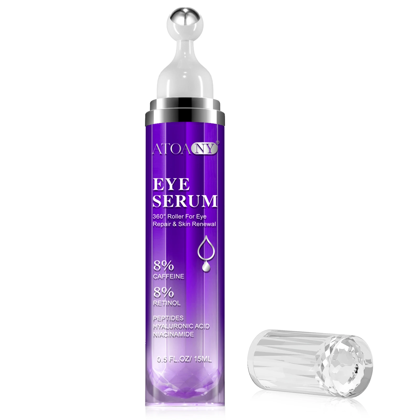 Оптовая продажа Антивозрастная кофеиновая Сыворотка для глаз мешочки удаления ретинола гиалуроновая кислота коллагеновая ролик темных кругов