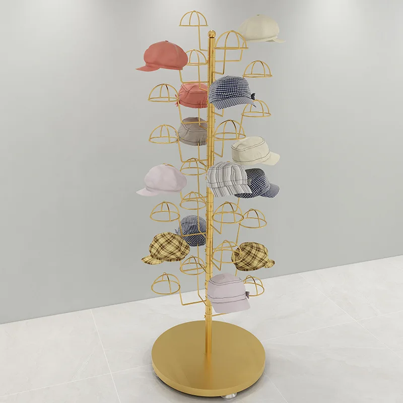 Steel Coating Black Irregular Hat Display Stand for Retail Store