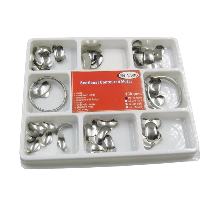 New Arrival Dental Matrix Bands Kit Dental Sectional Contoured Metal Matrices