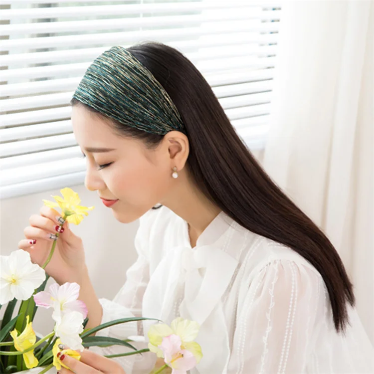 New Women Top Knot Wide Headband Wave Pattern Cross Lace Hairbands Hair Hoop hair assessories