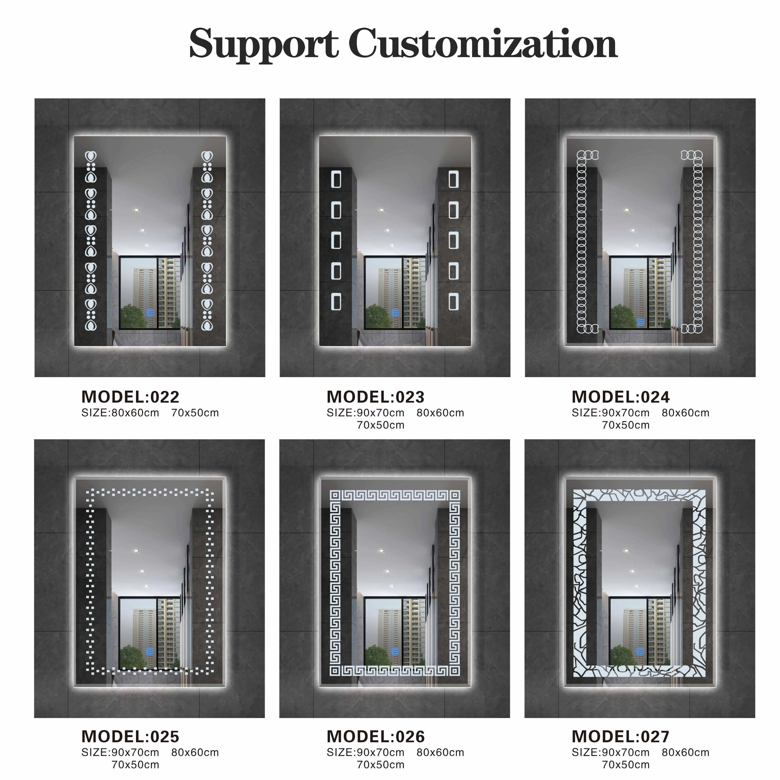 New Design Wall Mounted Anti Fog Rectangle LED Mirror Backlit Bath Led Bathroom Mirror