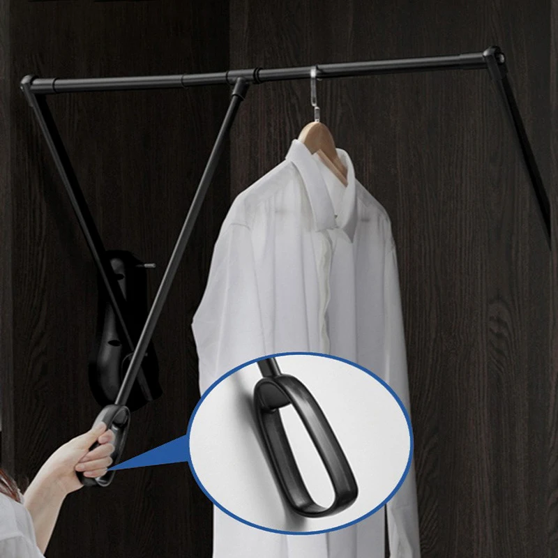 Clothes telescopic buffer lifting hanger adjustable hardware wardrobe lift