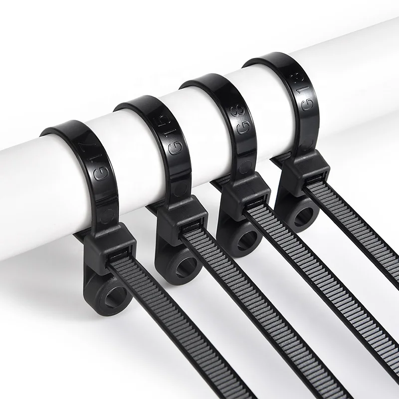 100 шт. нейлоновые кабельные стяжки с монтажными