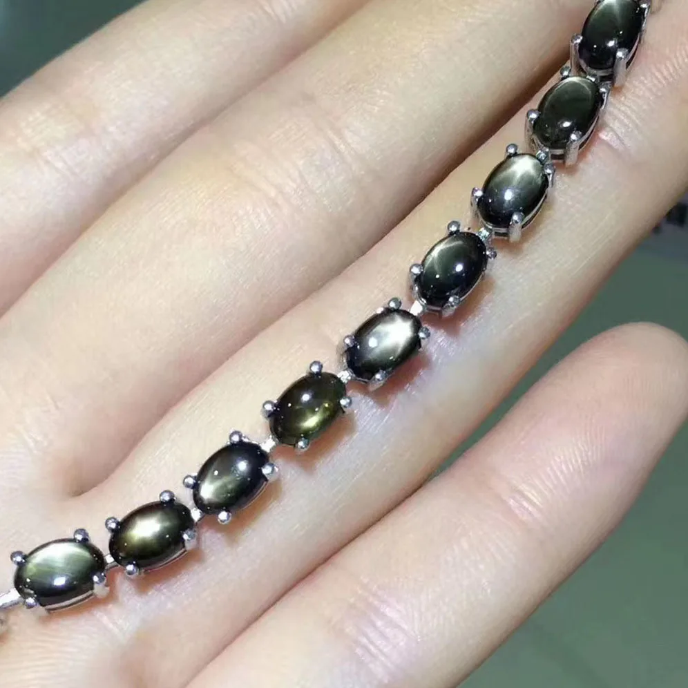 Hot Popular Hot Sell Custom Photo Designer 925 Sterling Silver  Natural Sapphire Bracelet