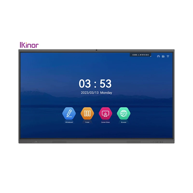 Ikinor teaching equipment android 13 T982 311D2 60W speaker touch screen interactive boards for schools