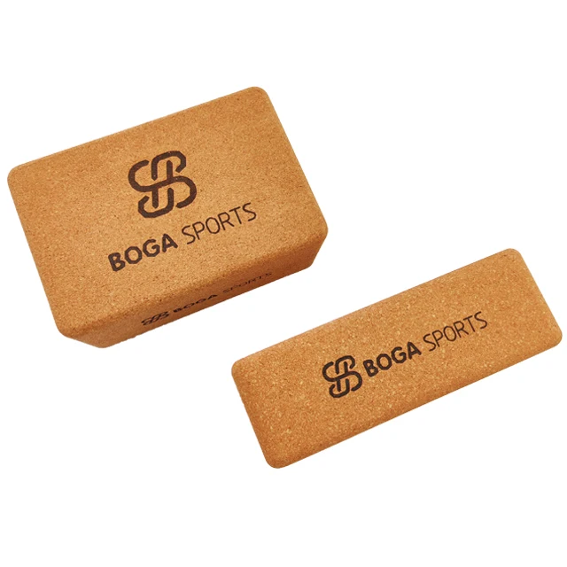 Custom Logo High Density Recyclable Wooden Tree Cork Yoga Bricks Eco-Friendly Foam and Rubber Yoga Block for Exercise