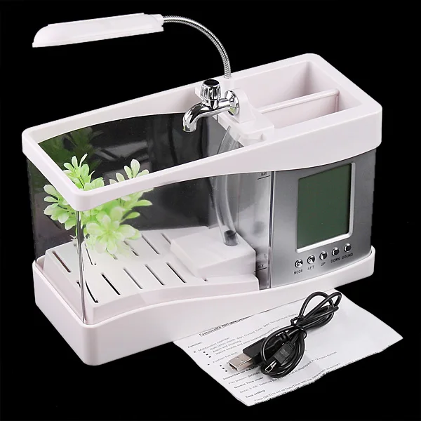 Desktop usb mini fish tank aquarium with running water