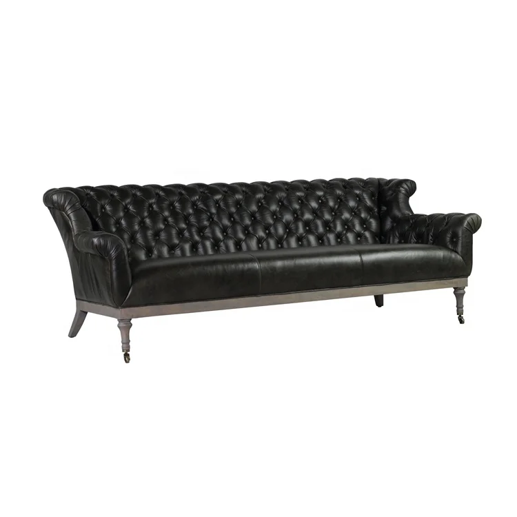 Public Company Shayne Luxury High-end Customize Furniture Futon Bed Arm Covers Black Leather Sofa