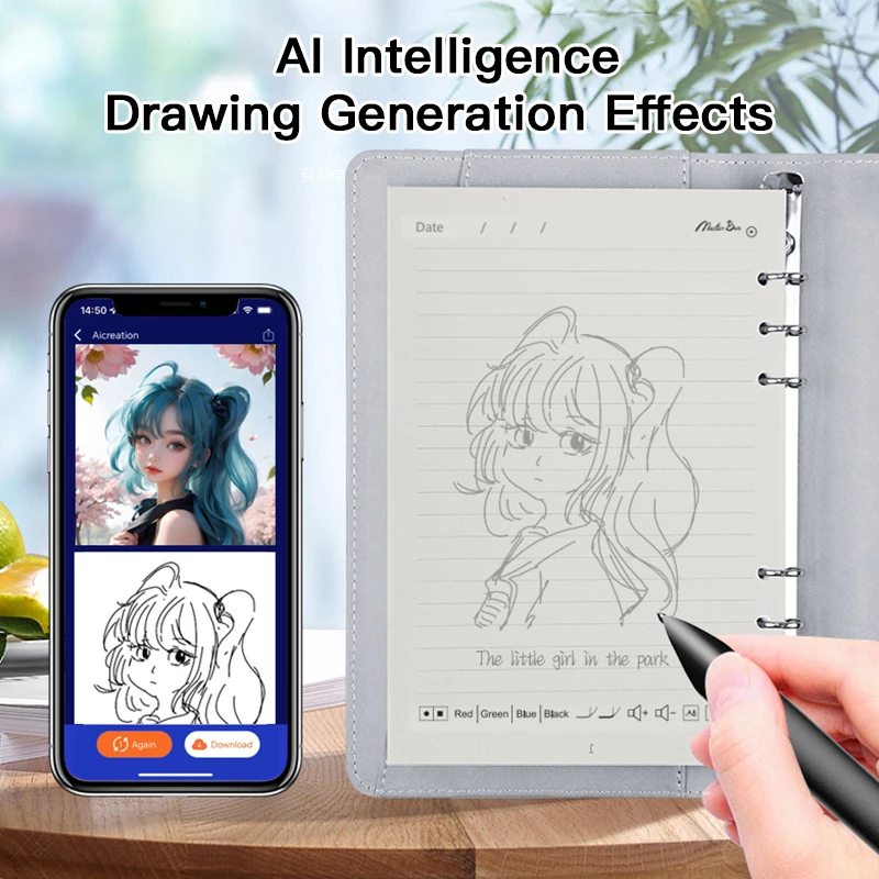 Smart Notebook Drawing Writing Synchronized Software Smart Pen  Leather Notebook Gournal With USB Flash Drive Fingerprint Lock