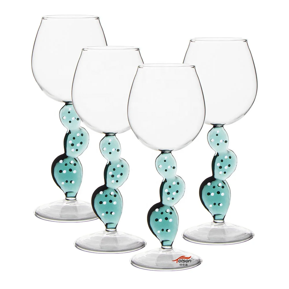 Telsen Nature series cactus accessories high boron silicon red white wine cup