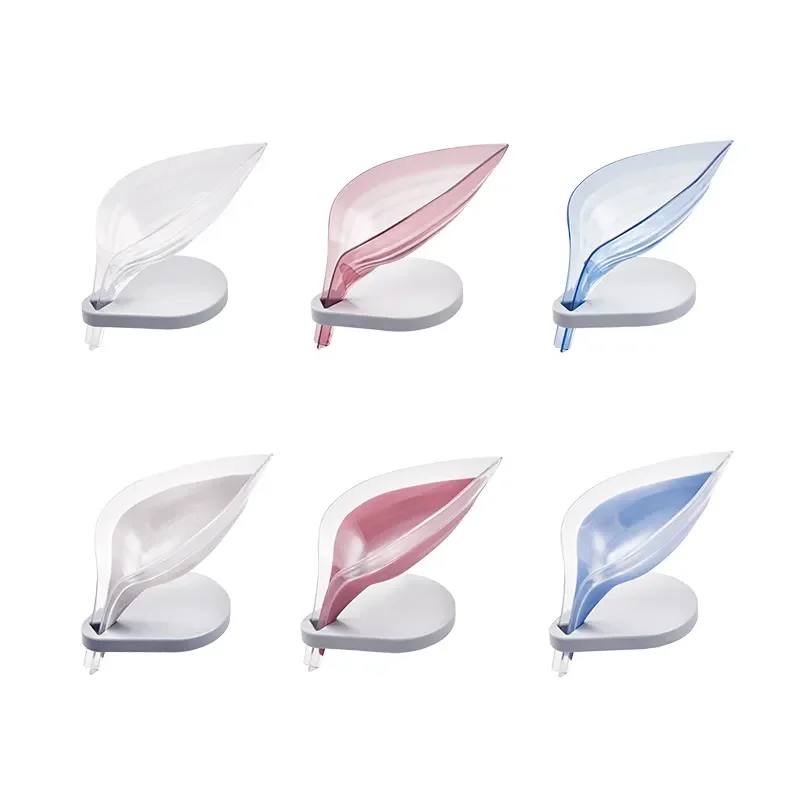 Self Draining Soap Holder Cartoon Leaves Shape Eco Friendly Household Plastic Bathroom Soap Holder