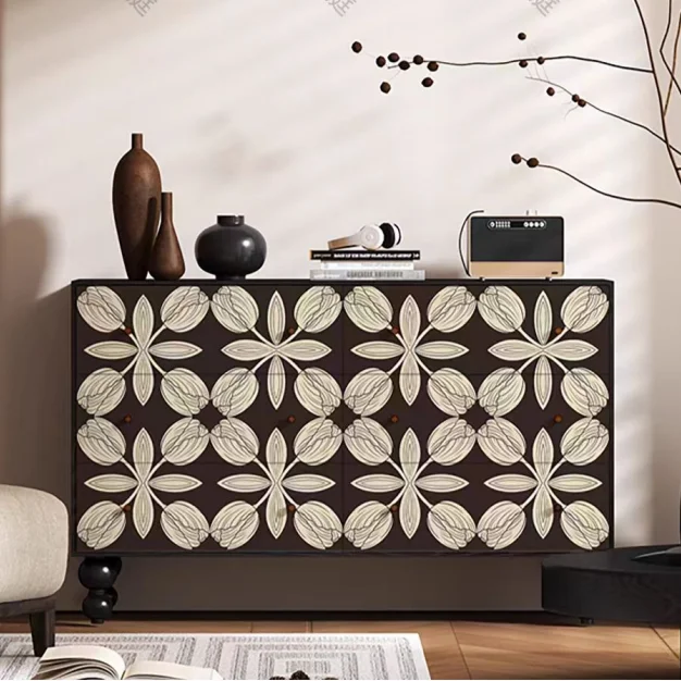 Smart Livingroom Cabinet Closet Cabinet Sliding Door Printing Wood Cupboard Cabinet With Storage