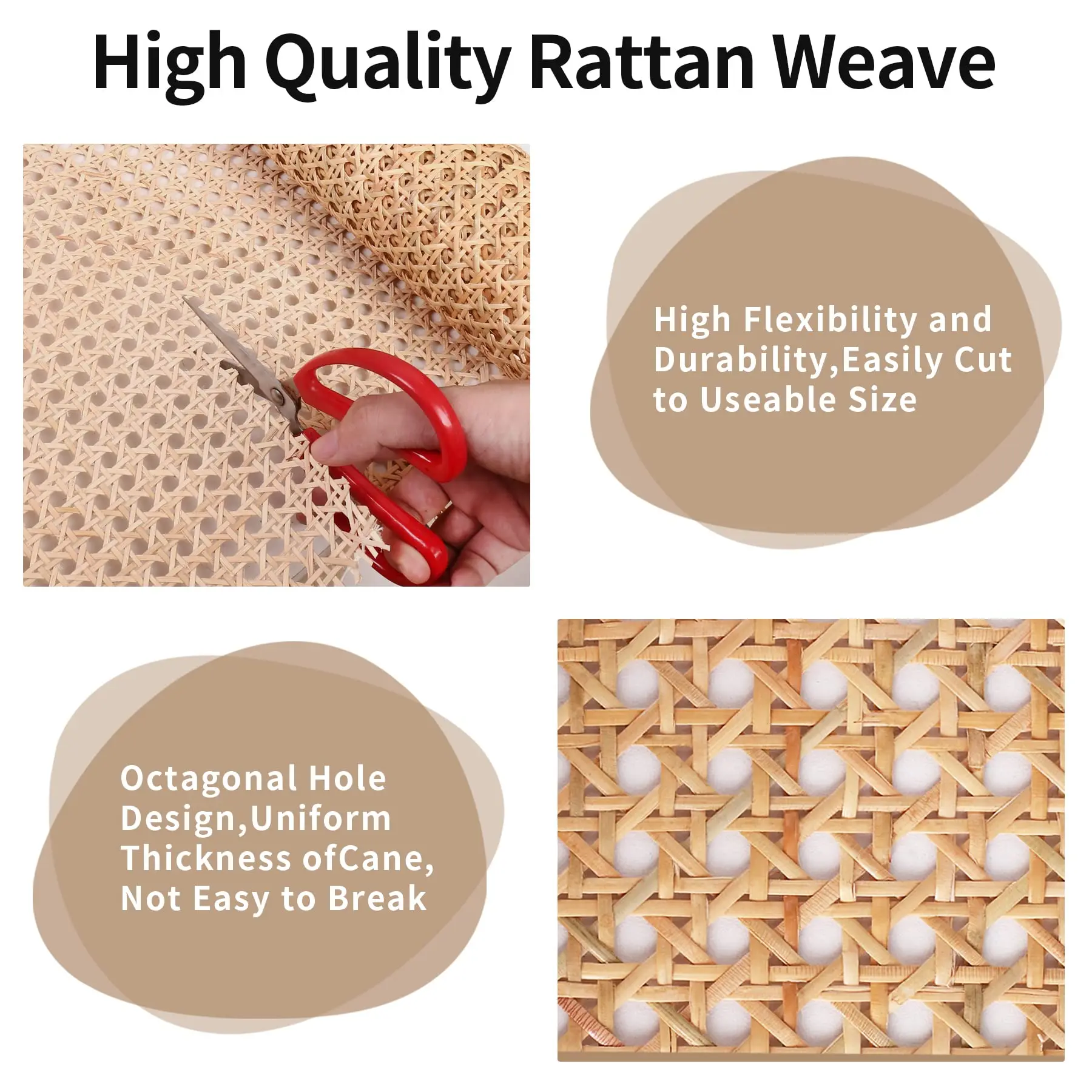 Natural raw rattan weaving material roll 40/45 /50/60/80/90/100 cm 15 meters direct supplier cane rattan webbing from China