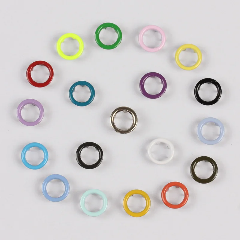 custom fashion 9.5mm DTM ring four parts brass metal press prong snap button