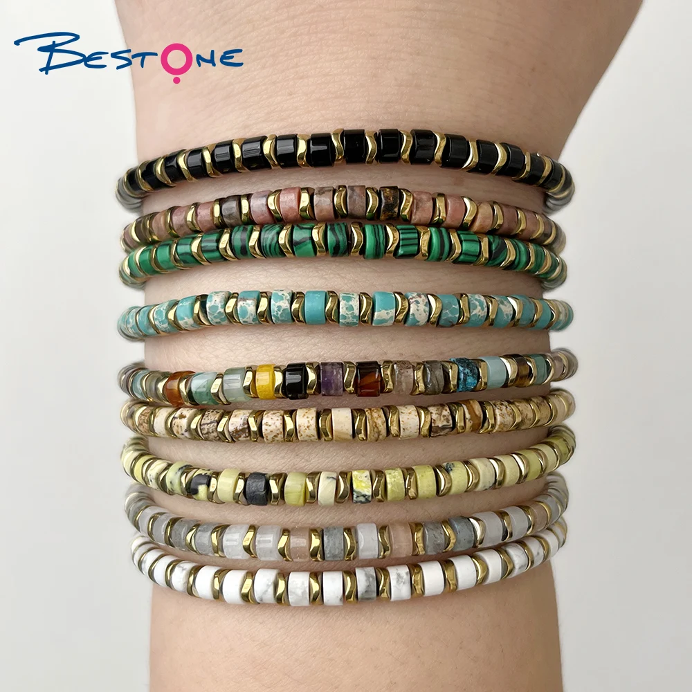 Bestone fashion jewelry Cute Design 2*4mm Beads Women Men Jewelry Bulk Bracelets Adjustable Bracelet Femme for Women