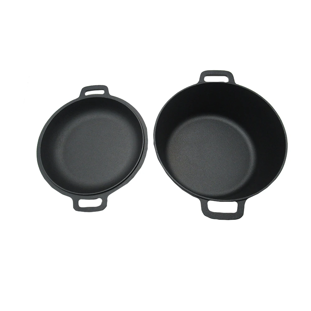 Factory High Quality Whole body Stockpot Black Cast Iron Dutch Oven Cast Iron Serving Pot Outdoor Camping Dutch Oven