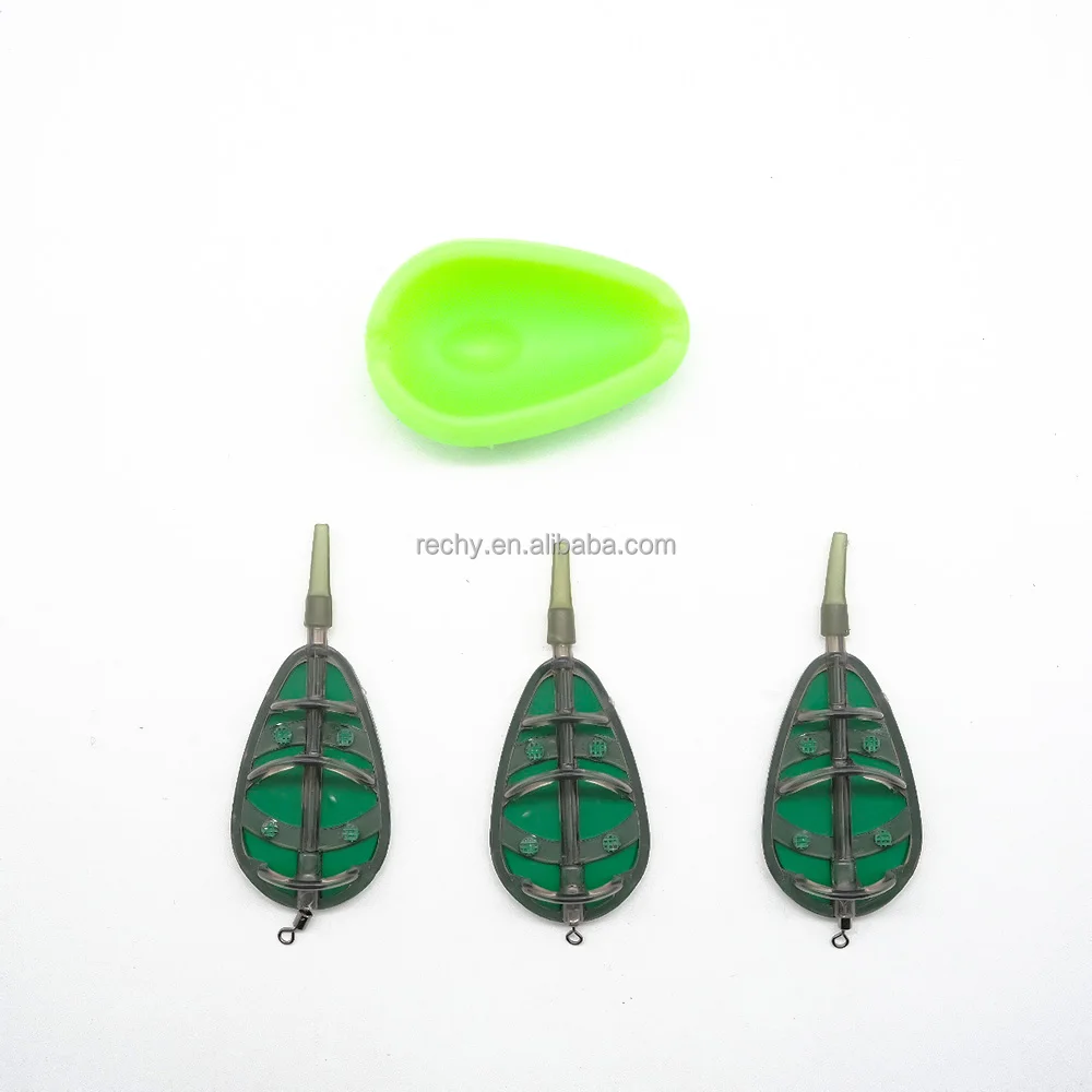 carp fishing inliner bait method feeder set 3+1 30g feeders with mould for predator fishing