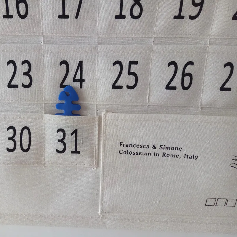 Wholesale Nordic Mini Pocket Card Hanging Bag Small Storage 31 Bags Check in Registration Date Small Organizer