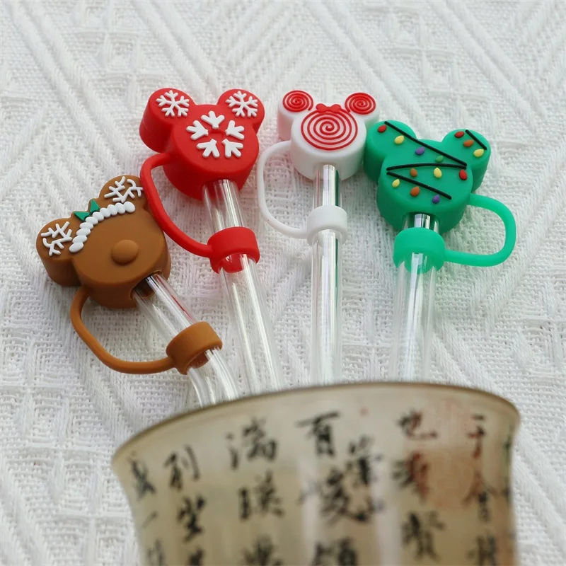 Custom 6-10mm Personal Customized Straw Cover Topper Rubber full Silicone Charms Straw Toppers For Tumbers Wholesale