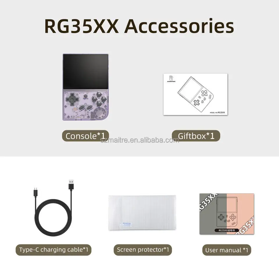 Newest Dual System Garlic and linux System 2600mAh Battery Anbernic Handheld Game Console RG35XX Video Game Model for PS GAMES