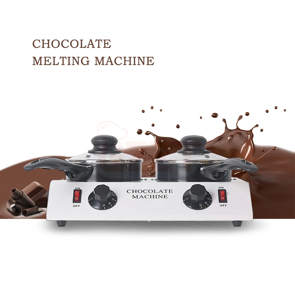 2.5kg 2 Pots Professional Commercial Electric Tempering Chocolate Melting Warmer Pot Chocolate Melters Machine