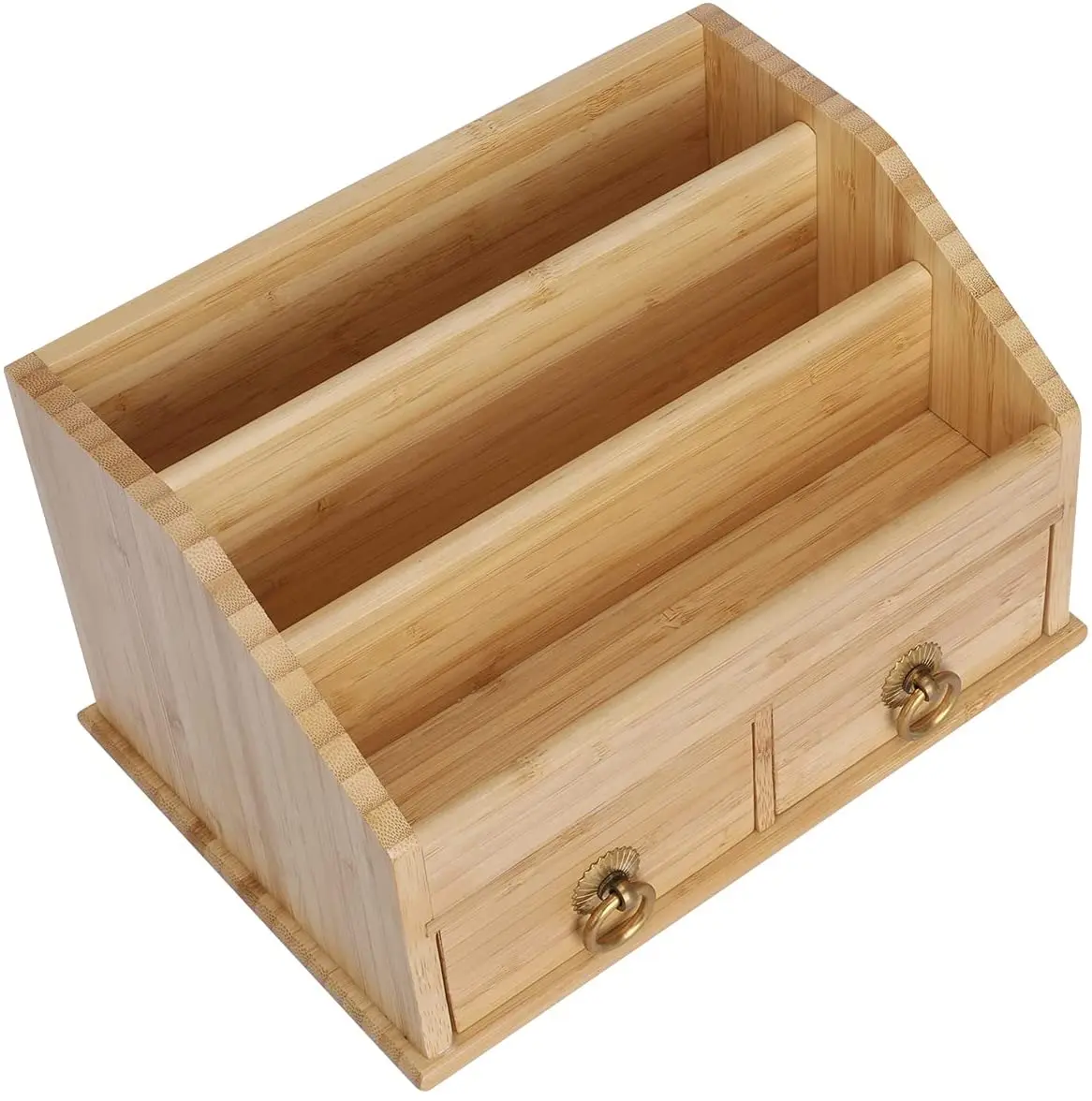 Bamboo Desk Organizer Kits Office Desk Organizer with Drawers Stationery Organizer Box