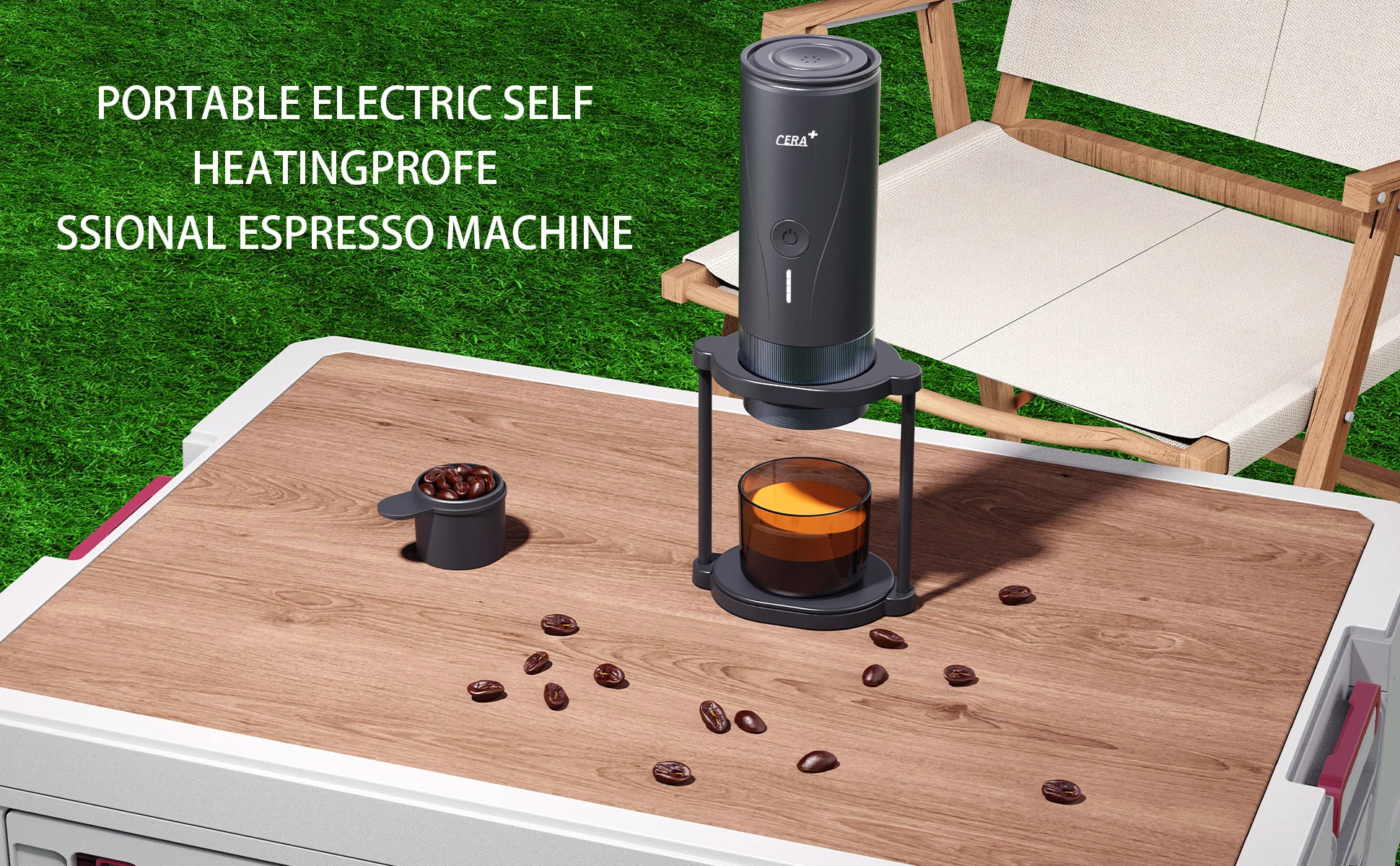 CERA+  Portable professional espresso maker New product coffee maker with coffee powder bin wireless and wired