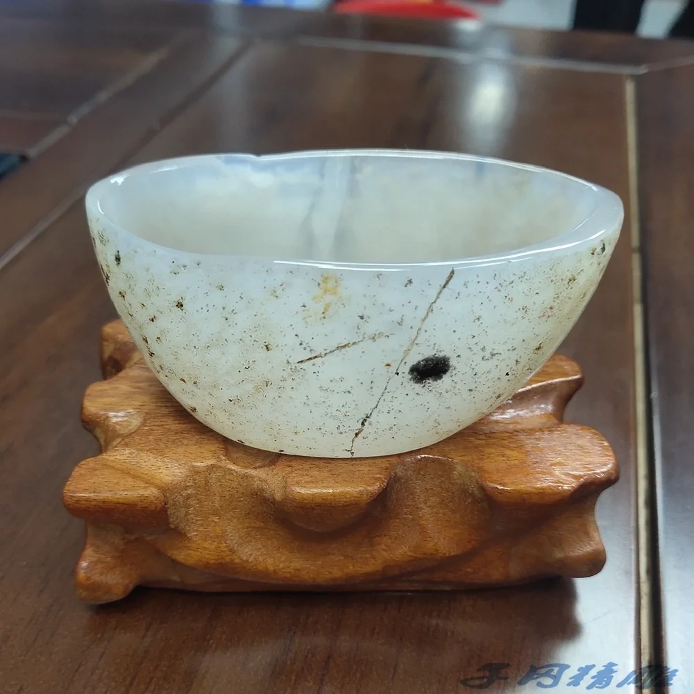 Fine tea cup agate raw stone horse natural raw skin water punch tea bowl Master cup glass agate fine tea cup