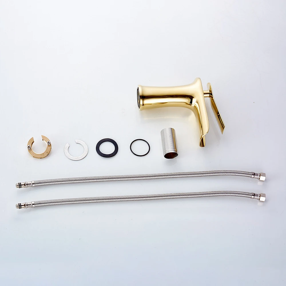 Luxury Golden Plated Countertop Basin Cooper Standard Faucet