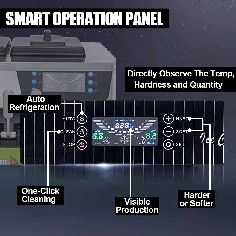 Sizhi Factory Price Stainless Steel 6L 3 Flavor Soft Serve Ice Cream Maker Machine ice Table Top Soft Ice Cream Machine