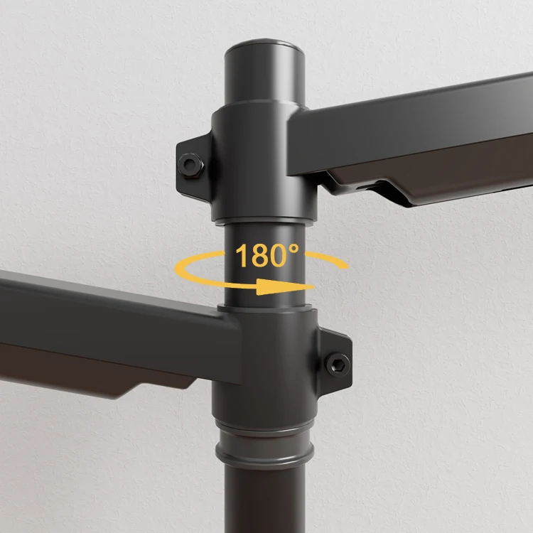 AUKI Dual Monitor Stand Dual Arm  With Pole Fits 32 Inch  Vesa Arm Gas Spring Monitor Arm