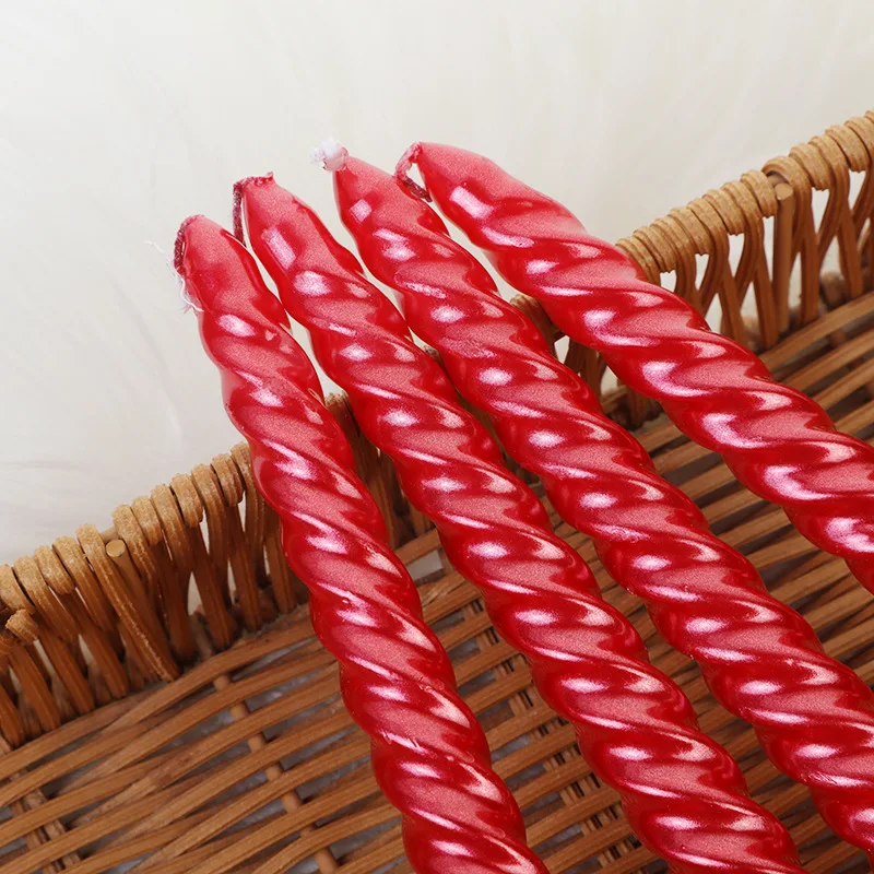 Wholesale European-Style Long Pole Paraffin Wax Candles Colorful Threaded Scented Dinner Birthday Candles Cotton Wick Luxurious