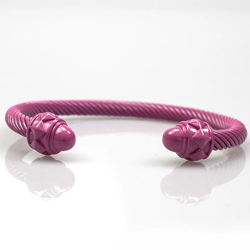 Non Tarnish Fashion Jewelry Bracelets Bangles Colorful Cable Wire Twisted Stainless Steel Cuff Bangle Bracelet For women