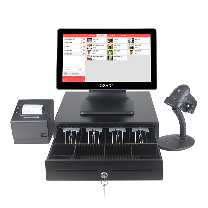 Factory Direct 15inch Touch Complete POS System for Retail Simple Design Pos System with Software Supermarket