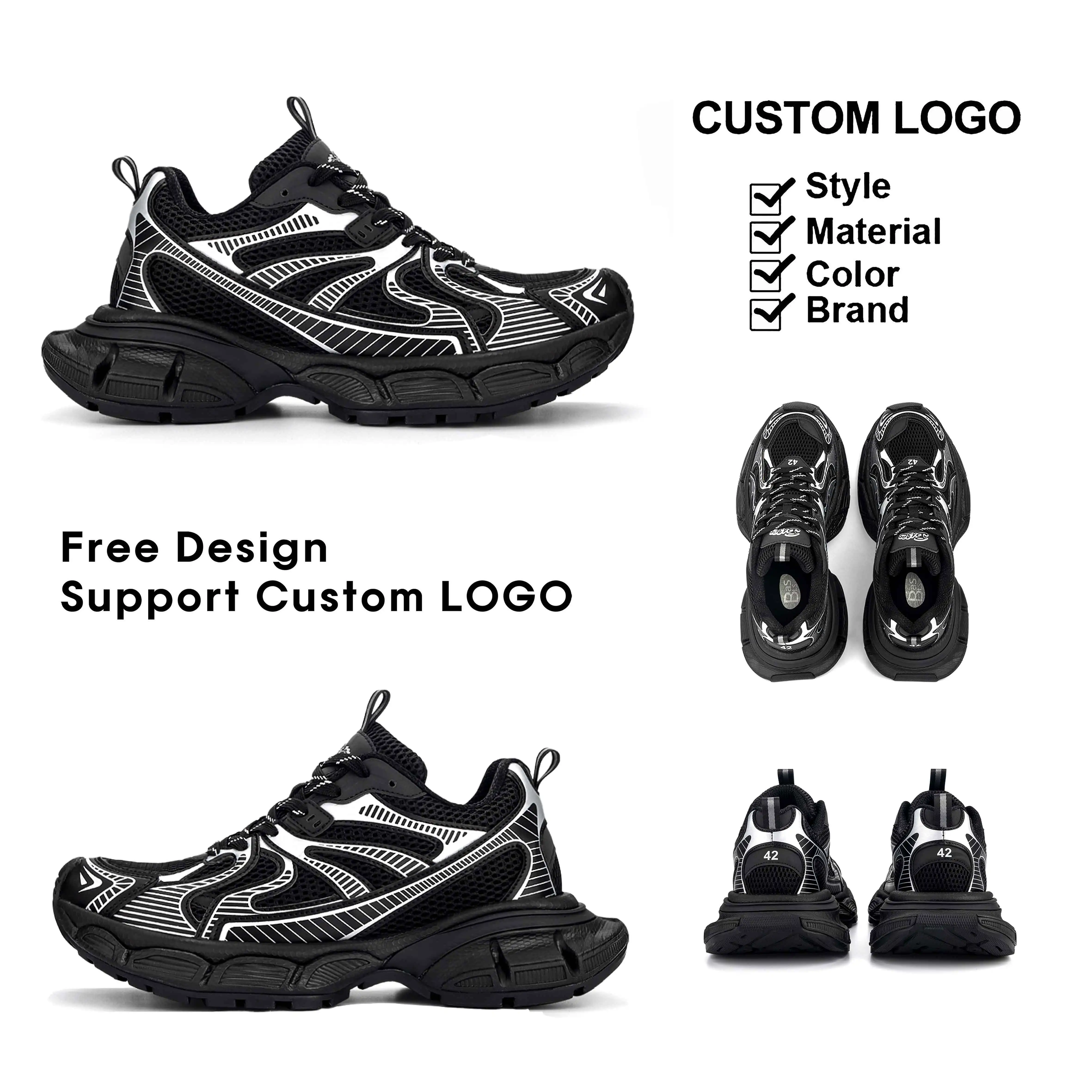 Oem Custom Designer Logo Sneaker Manufacturers With Private Labels Blank Platform Women Chunky Walking Thick Sole Shoes Custom