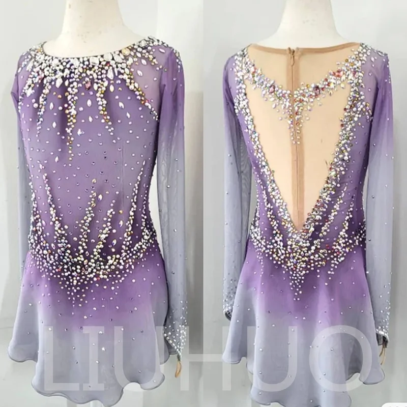 LIUHUO figure skating costumes Children adult skating performance clothes artistic gymnastics clothes gradually change color
