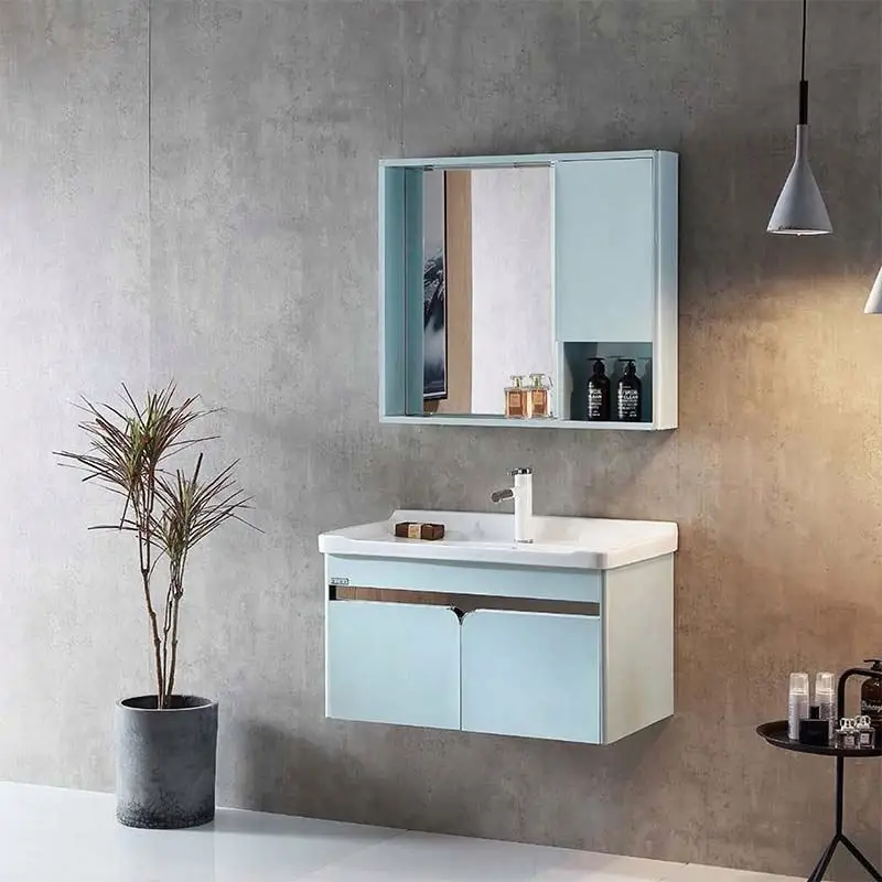 Wall Mounted Hung Vanity Unit with Ceramic Basin 600mm Bathroom Cloakroom Storage Furniture Drop down Cupboard and Sink White