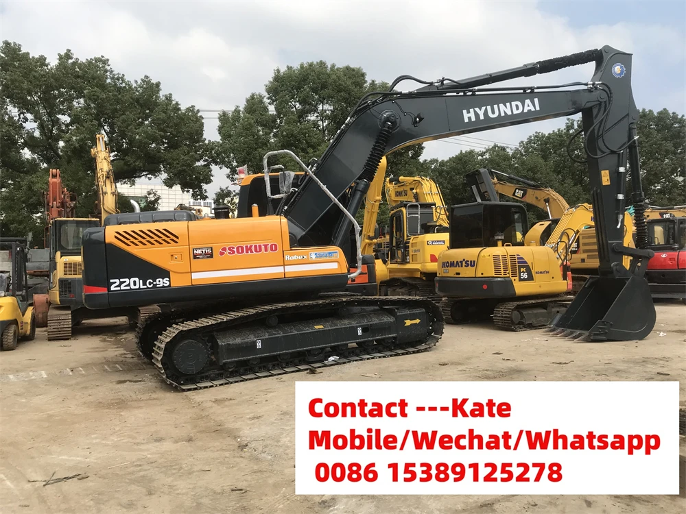 Well-known brand Good quality used Hyundai 22ton ROBEX 220LC-9S hydraulic crawler excavators Korea original Hyundai 220