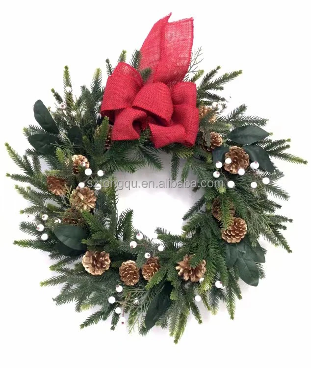 Manufactures Hot Selling Large Christmas Wreath with Pine Cones for Decoration