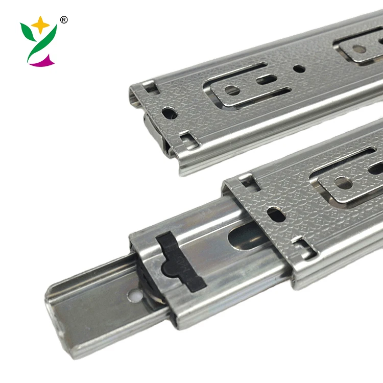 YUXING metal full extension furniture rails drawer guide kitchen cabinet damper heavy duty drawer slide