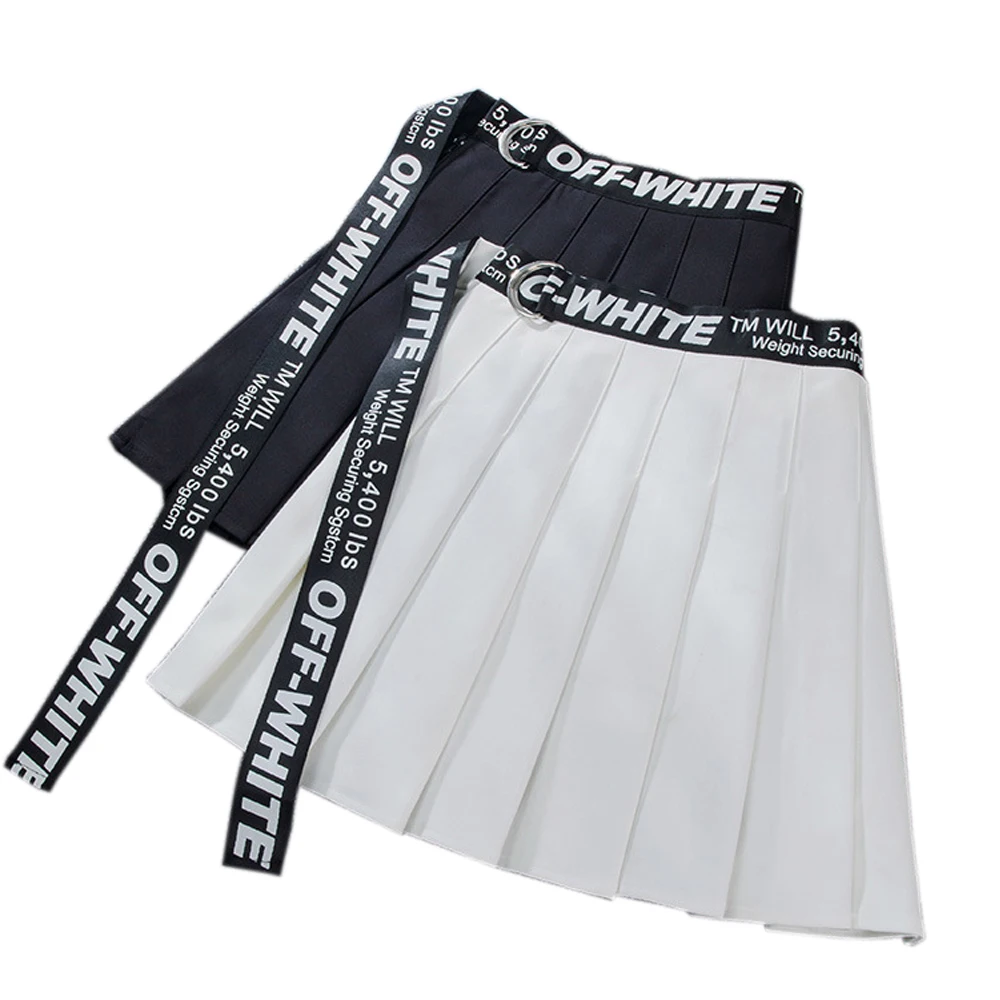 Black White Women Wrap Pleated Skirt Harajuku Preppy Style Cute Japanese School Uniforms Lace Up Ladies Mini Skirt VD2331