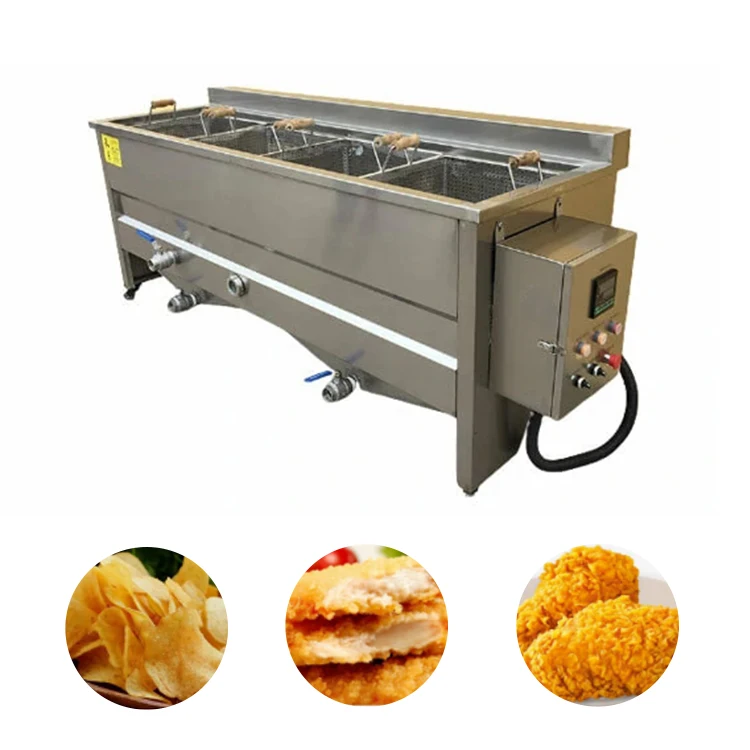 China Factory Professional Restaurant Donut Oil-water Counter Top 2-Tank 2-Basket Automatic Fryer Machine
