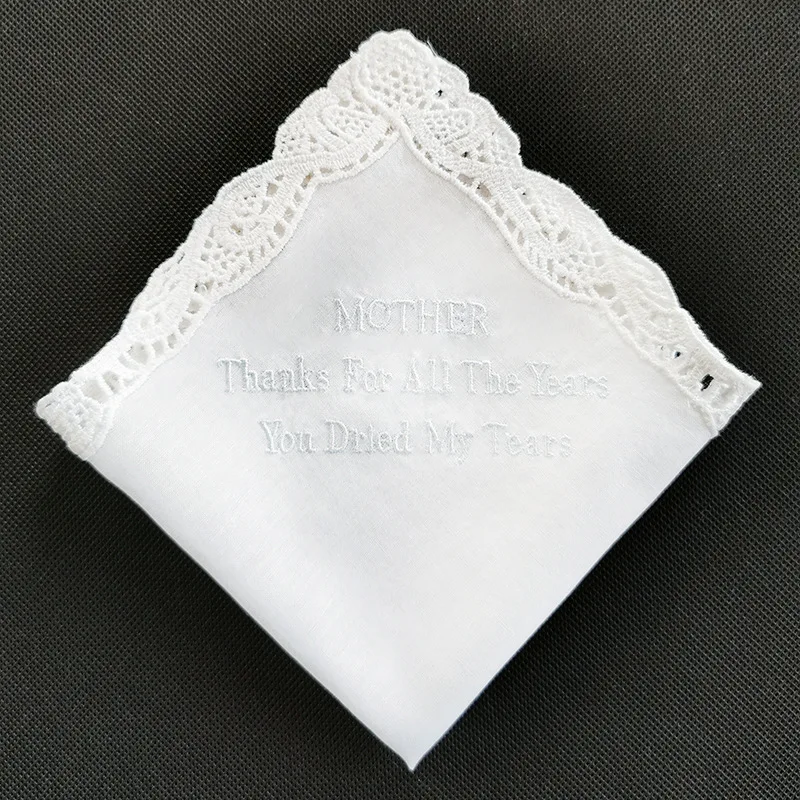 White Cotton Lace Handkerchief Wedding Use