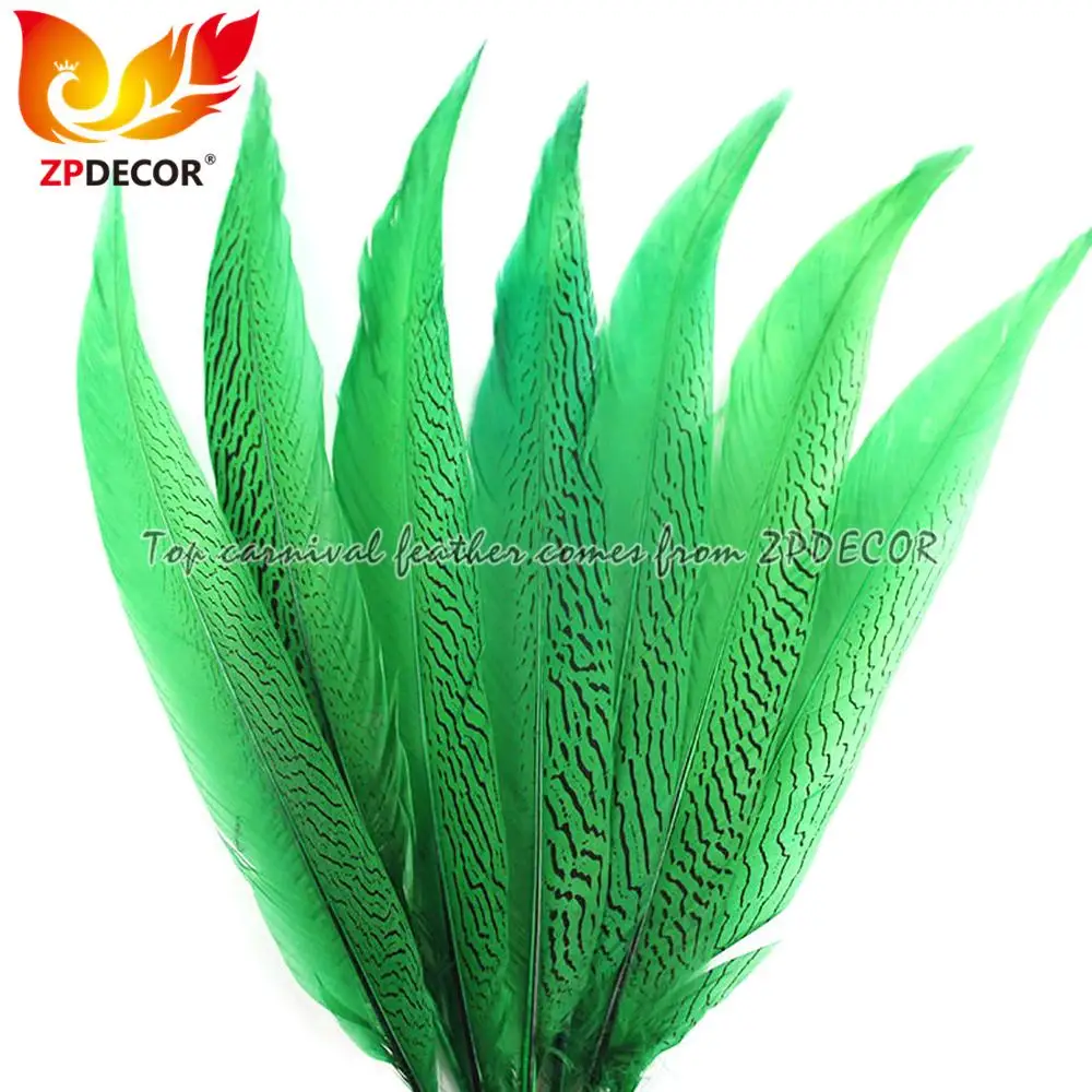 ZPDECOR реальная доставка оптовая продажа 50-55 см металлик золото серебро фазан хвост перья для самбы карнавальные костюмы