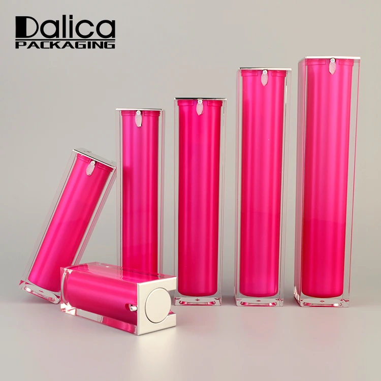 Promotional Luxury Blue Empty Square Cosmetic Vacuum Airless Pump Bottle