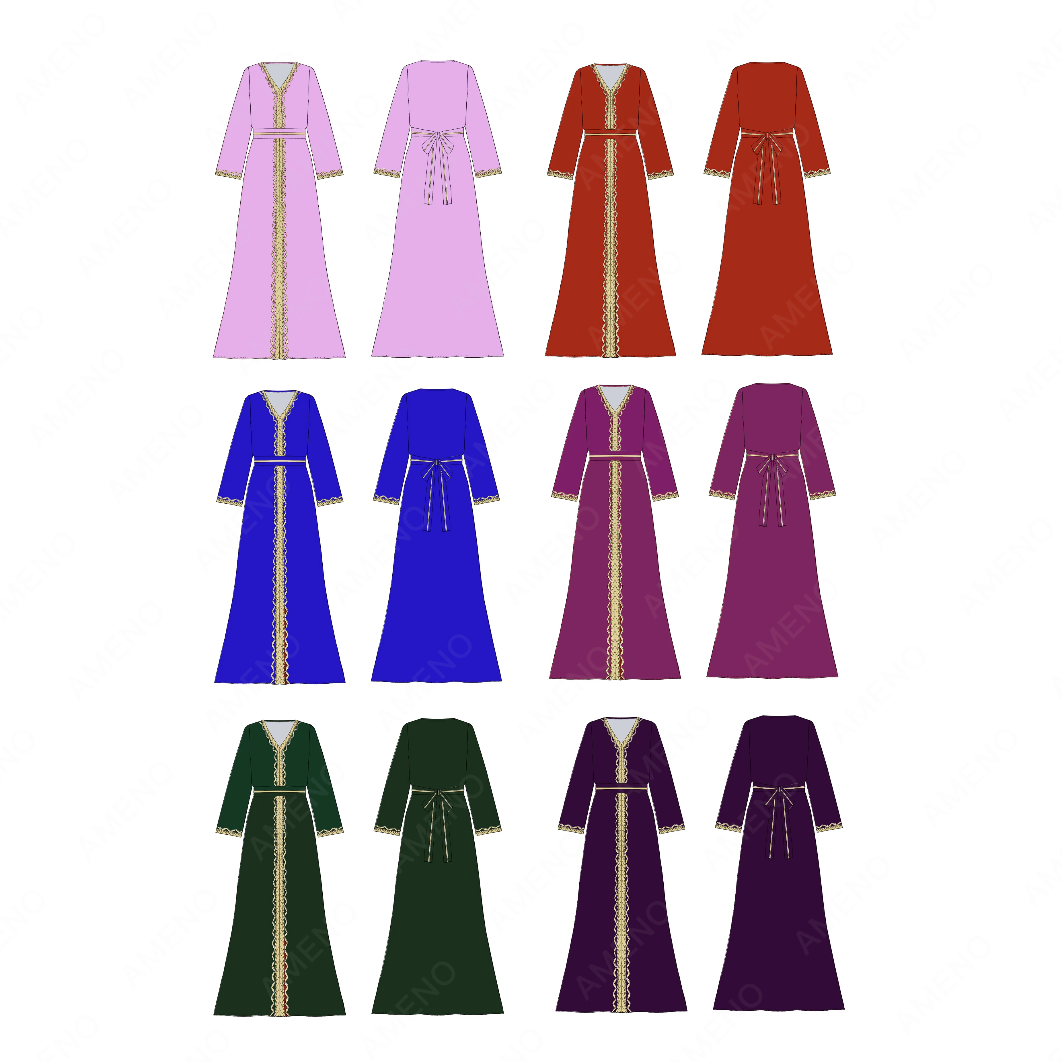 Hot selling diamond muslim middle eastern women belt robe abaya long muslim women dress