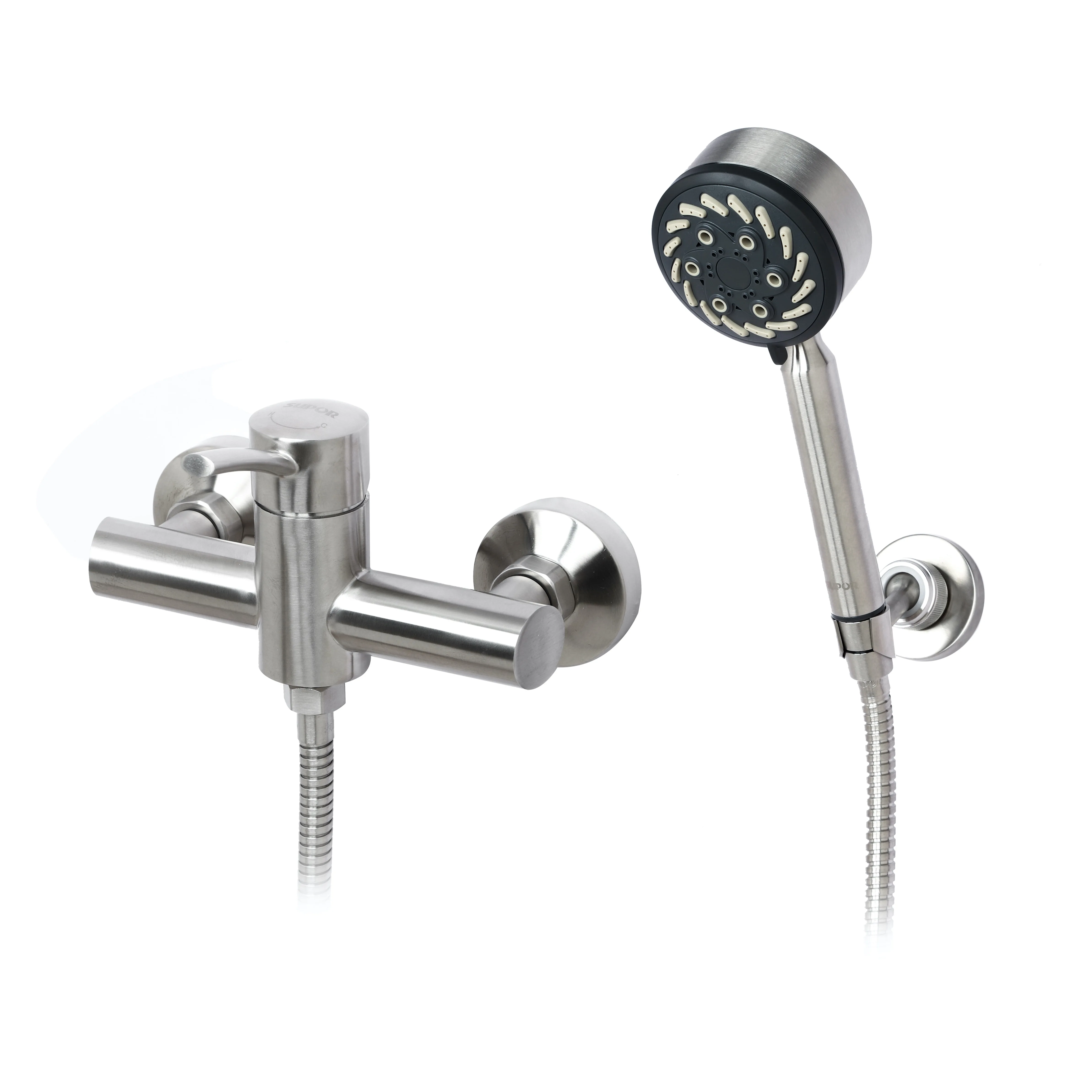 
Stainless steel tap wall mounted tub faucet mixer bath shower faucets with hand head 