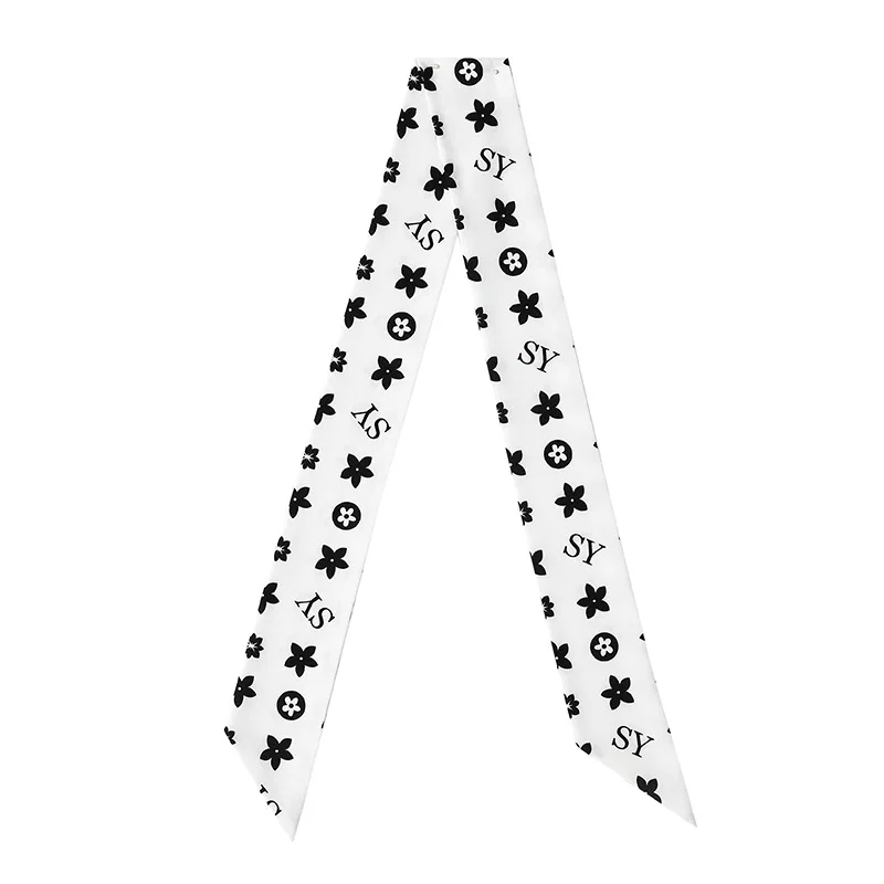 Thin and narrow strip tie women 2021 French retro hair scarf ins wind gentle and elegant hair band tie strap